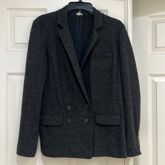J.Crew Classic 100% Women’s Wool Double Breasted‎ Gray Blazer Pea Coat size 6 - Picture 2 of 12